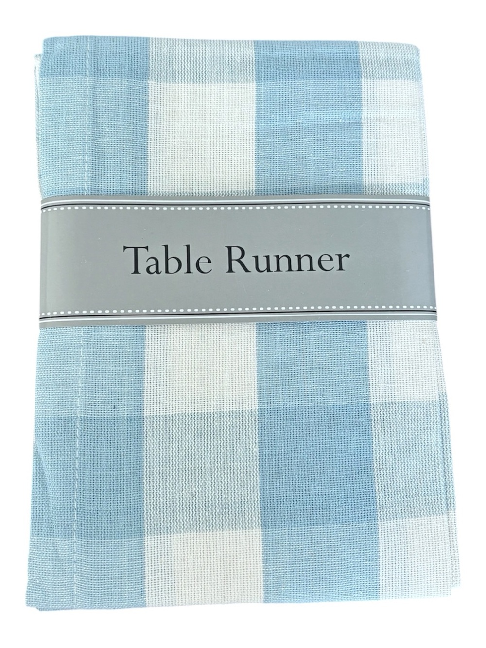 NWT Light Blue & White Gingham Table Runner